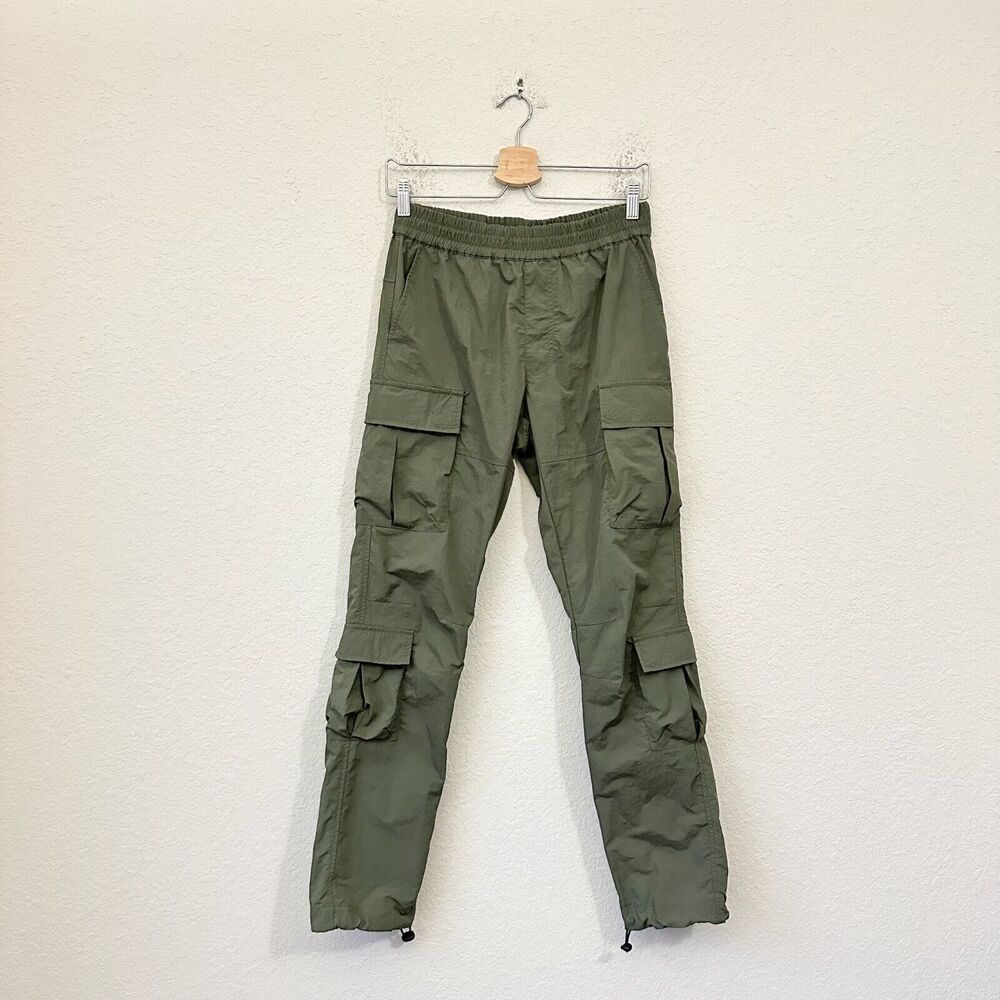 RICHIE LE COLLECTION Cargo Pants Army Green Elastic Waist Hiking Camping